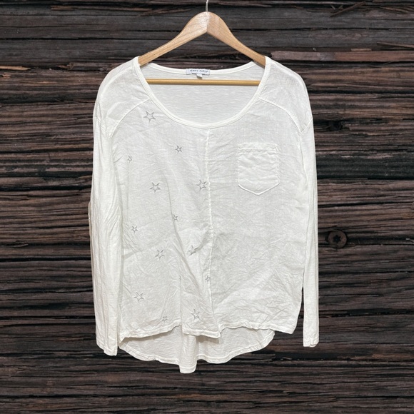 Tempo Paris White Asymmetrical Long Sleeve Blouse - Picture 1 of 4